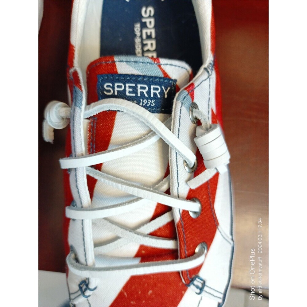 Sperry Top Sider Boat Shoes Stars Stripes Size 7 Womens Olympics Paris STS88152 - Picture 6 of 16